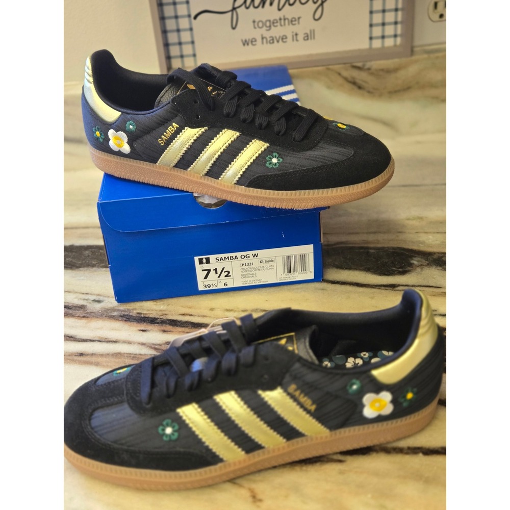 Adidas Samba OG W Liberty London Black Gold Floral IH1331 Womens 7.5 NEW